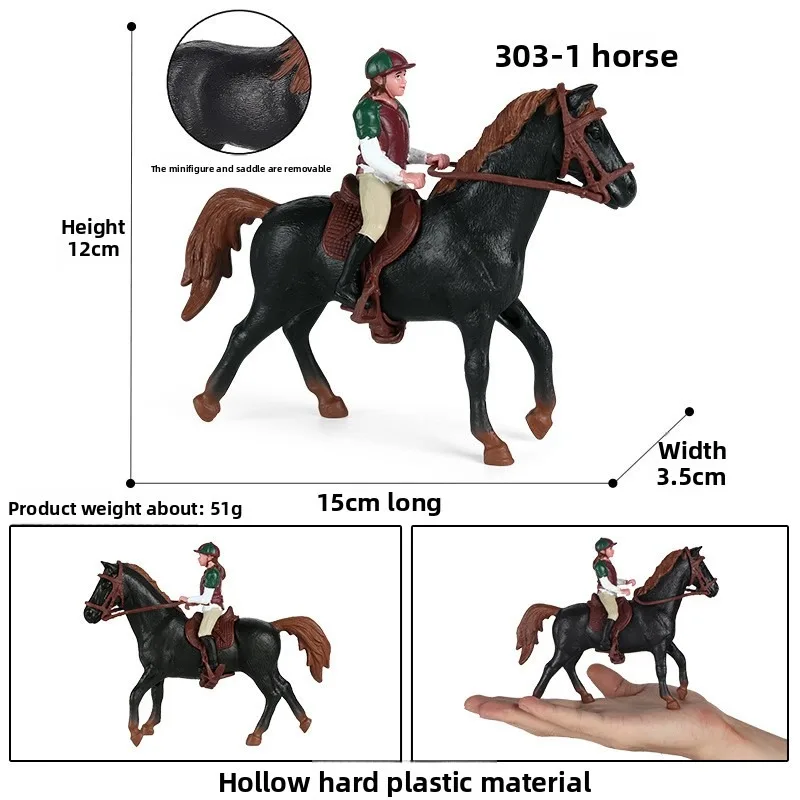 Simulation Bauernhof Pferd Rennen Modell Reiter Tier Figur Pvc Action-figuren Spielzeug Geschenk Pädagogisches Spielzeug Sammlung