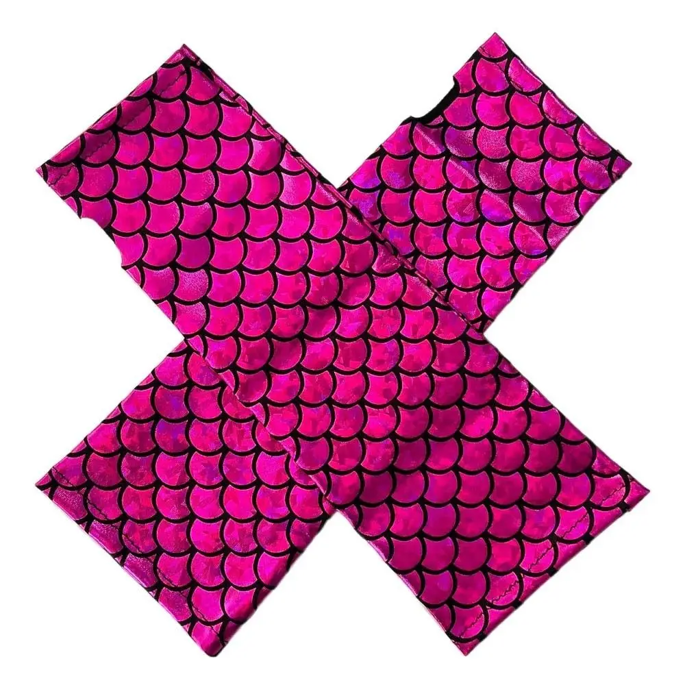 Colorful Design Fish Scale Gloves Fish Scale Pattern Fashion Personality Cosplay Gloves Long Length Mermaid Gloves