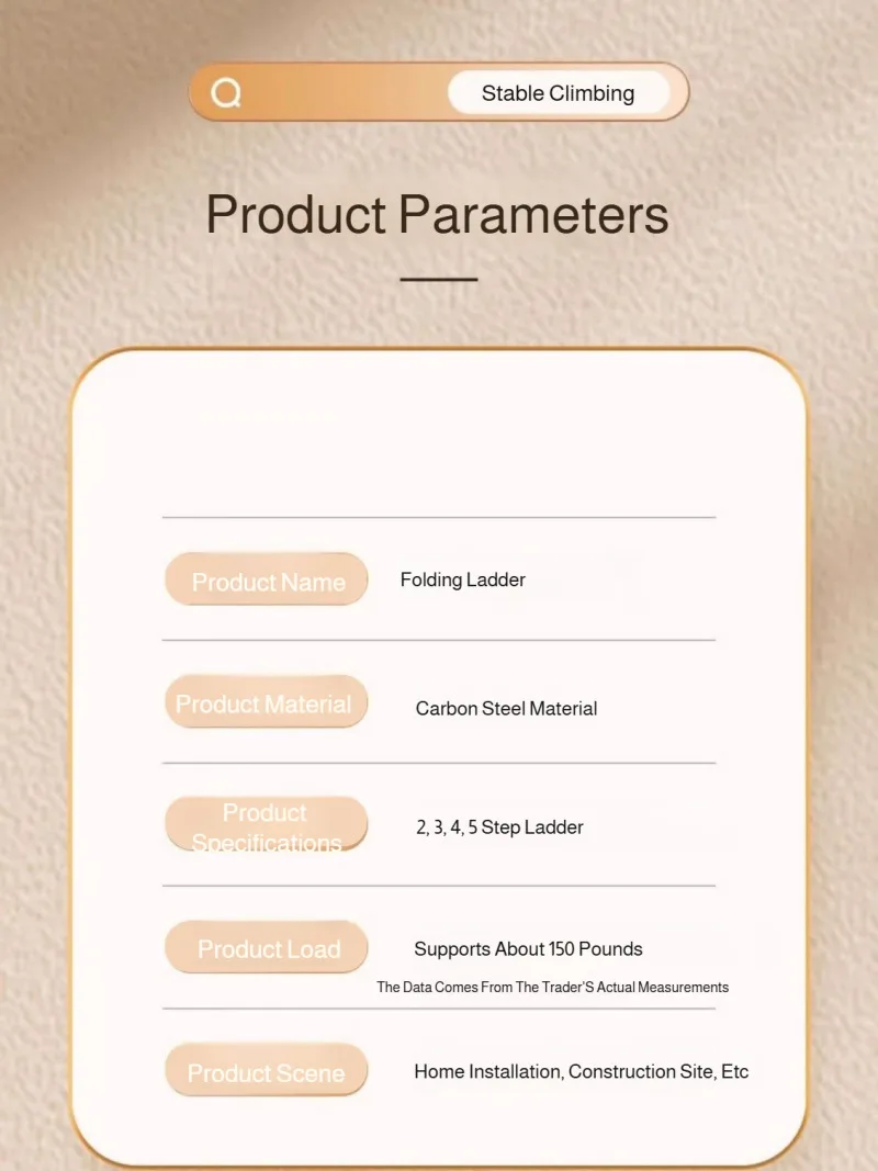 Multifunctional Thickened Folding Ladder 3or4 Step Home Telescopic Herringbone Ladder Portable Footstool with Anti-slip Pedals