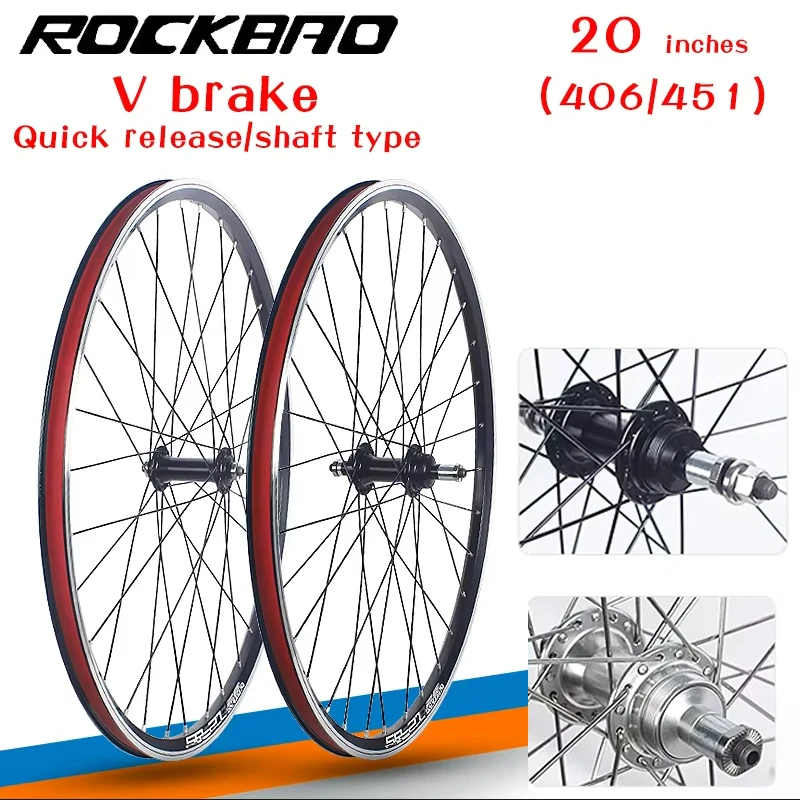 

ROCKBAO Mountain Bike 20inch V brake Wheel set 406/451Rotary type Cassette 2Bearing 100X135mm 6/10S Bicycle Wheel