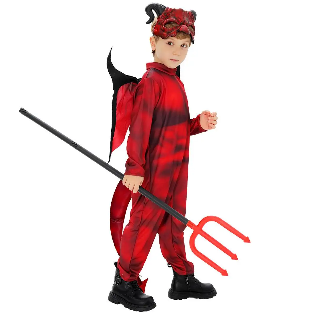 زي جديد لأداء الهالوين، ملابس تنكرية لشخصية هيل بوي، زي للأطفال لعروض رياض الأطفال المسرحية #2