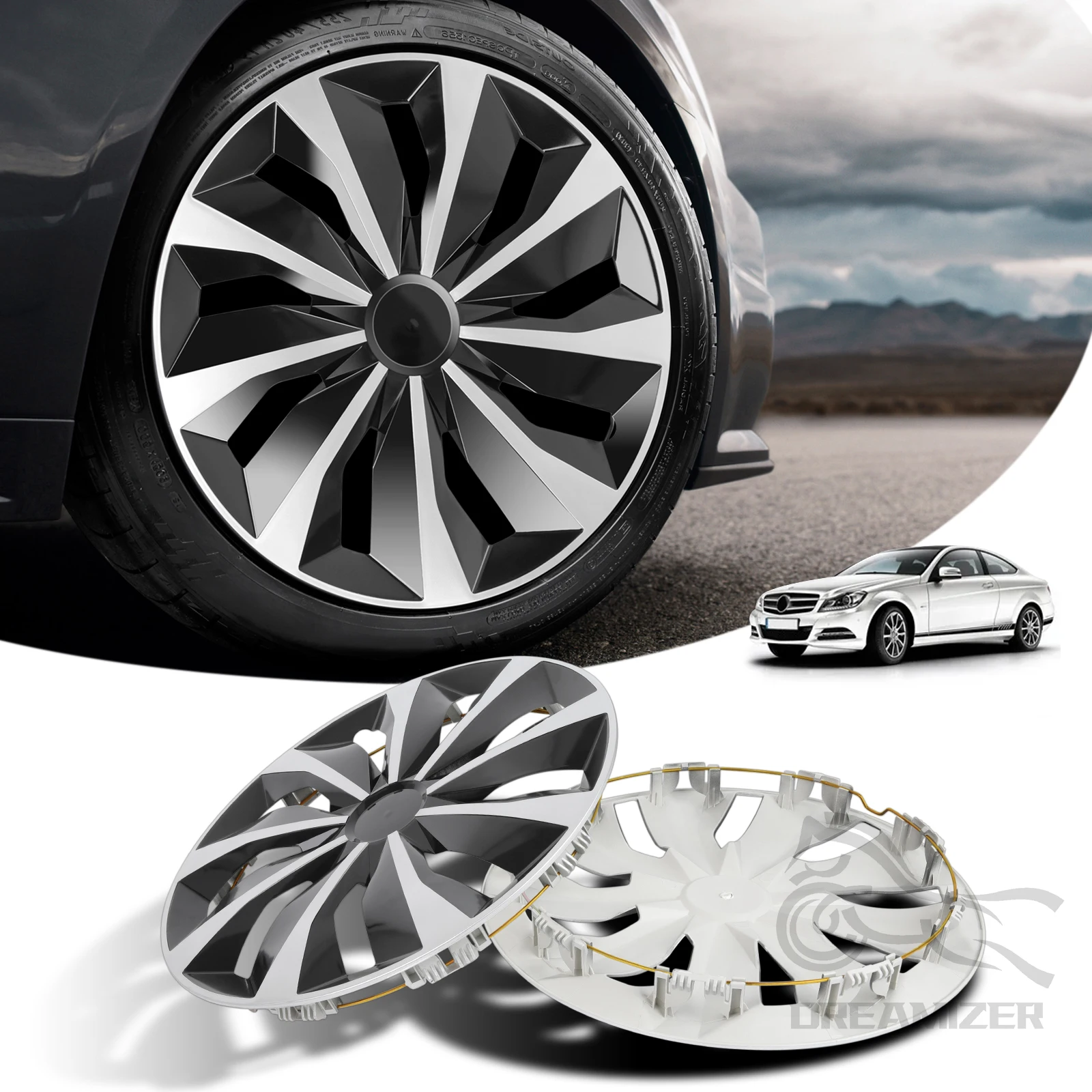 4PCS 15/16 Inch Universal Hub Caps For Toyota/Ford/ KIA/Honda/Volkswagen VW Replacement Wheel HubCap Full Rim Cover Accessories