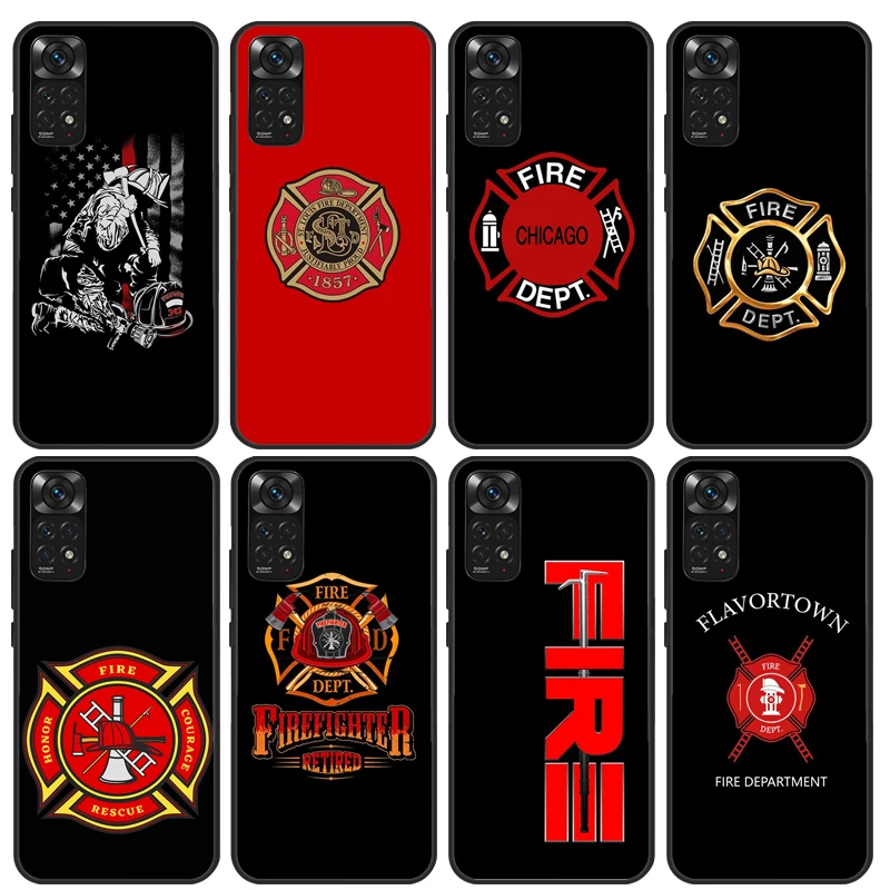 Firefighter Fire Department Fireman For Xiaomi Redmi Note 11 Pro Case For Redmi Note 8 9 12 10 Pro 9S 10S 11S 9A 9C 10C Cover