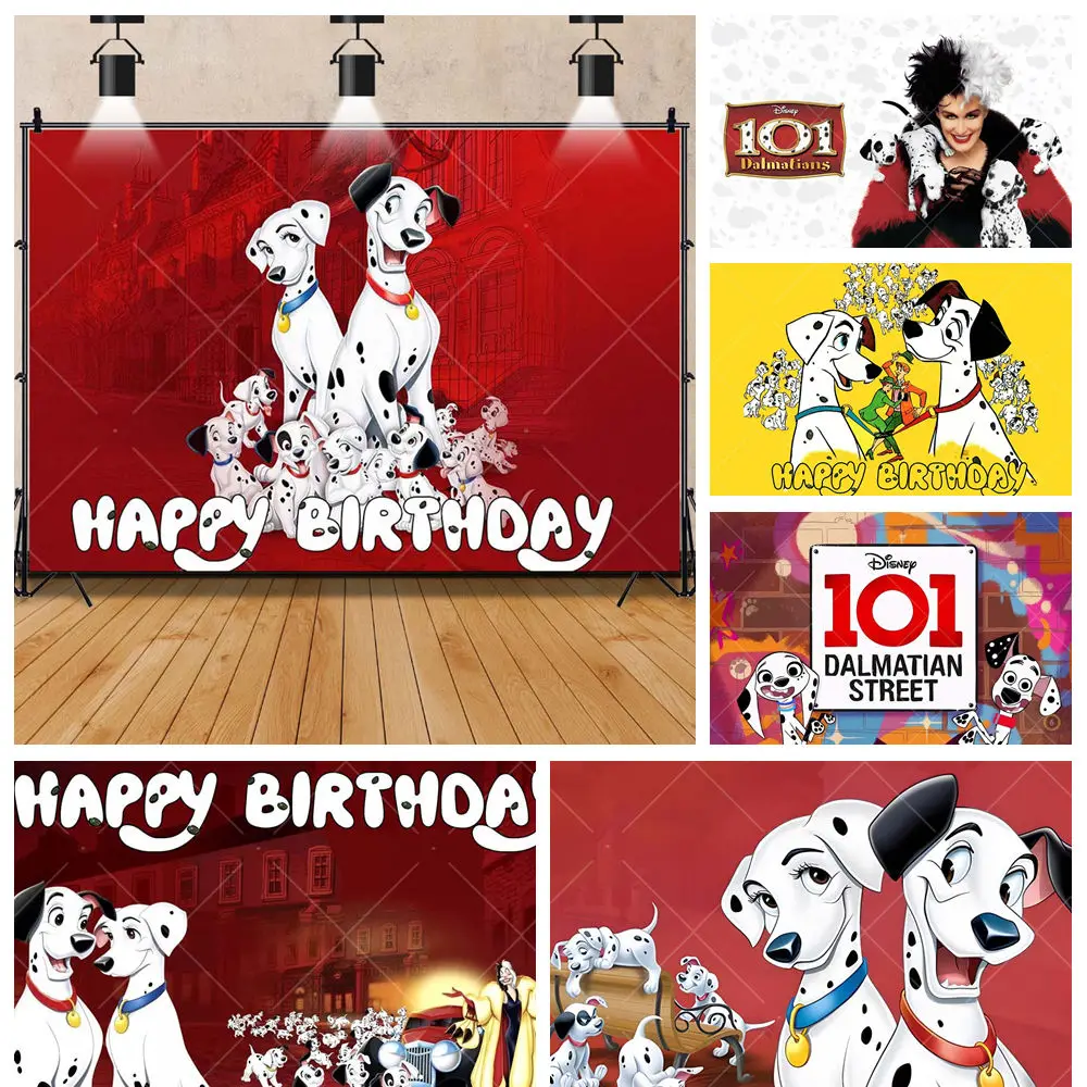 Disney Cartoon 101 Dalmatian Street Girl Boy Kids Birthday Party Backdrop Custom Childs Room Photography Poster Decor Background