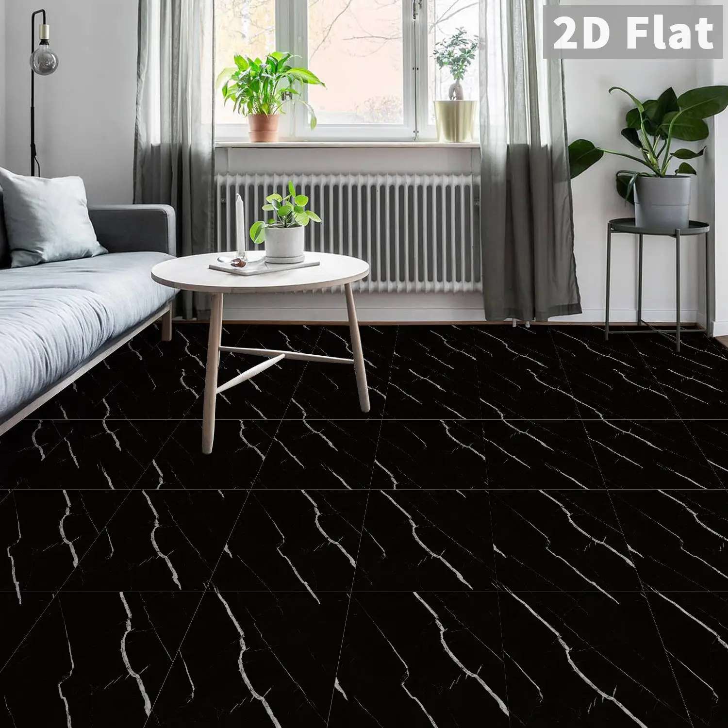 11.81x1.81 inch marble patterned floor sticker with thickened frosted self-adhesive paper for indoor floor decoration