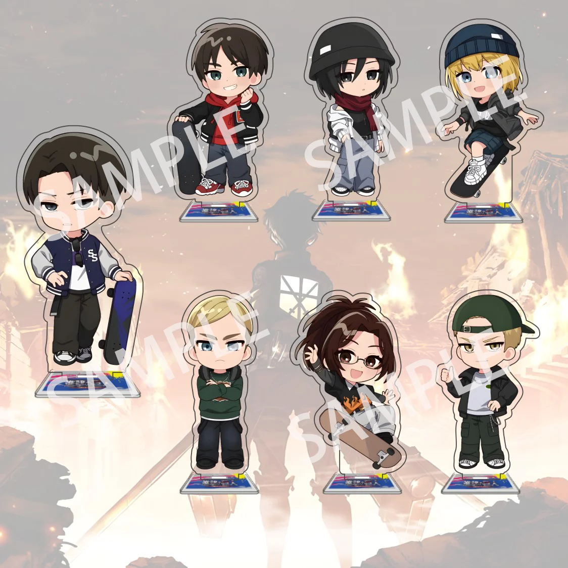 Anime ataque a los Titanes 10cm acrílico Levi Mikasa Ackerman Eren Annie Armin Hange Zoe Linda versión Q figura de acción soporte modelo regalo