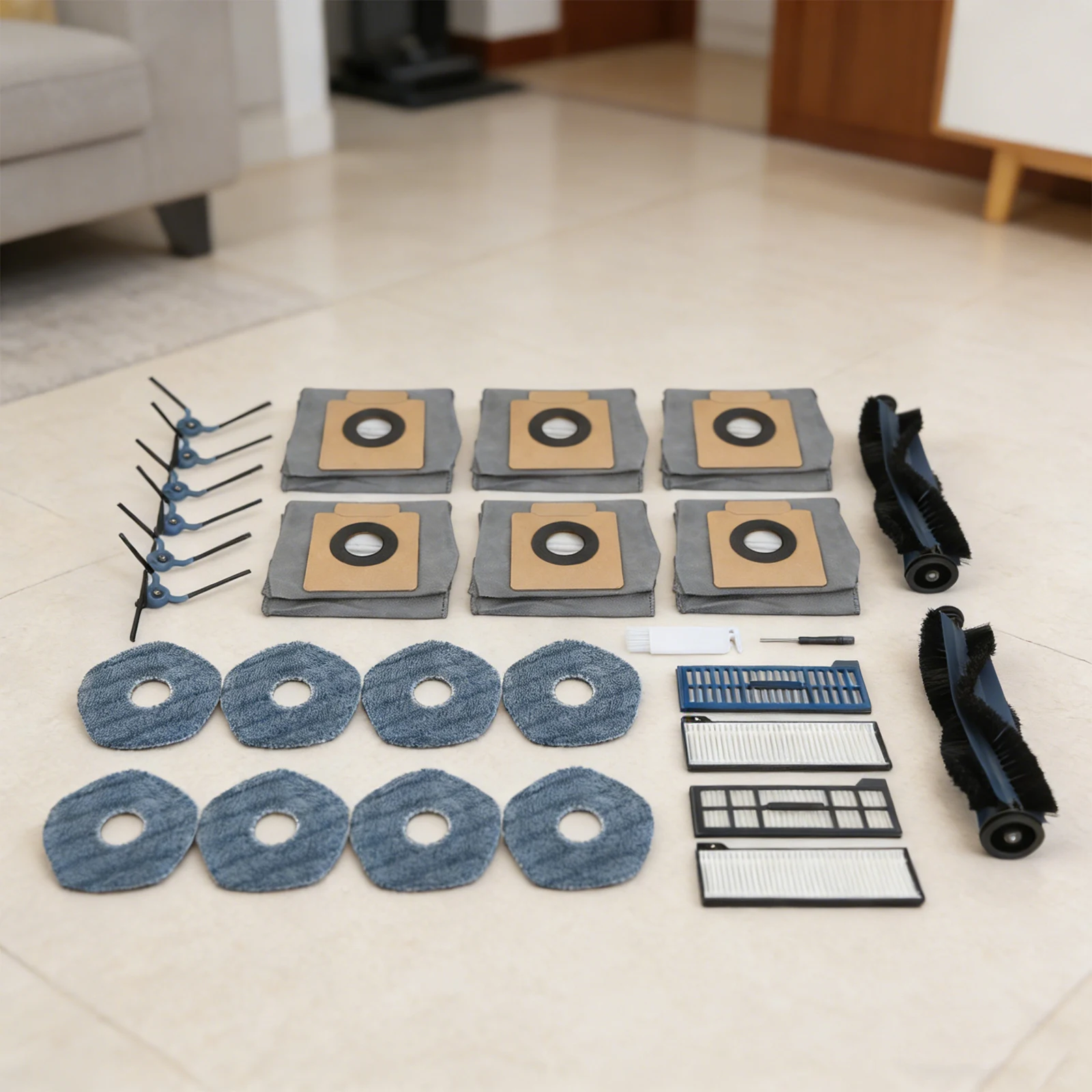 Premium Accessory for Pack for Eufy for x10 Pro For Omni Vacuum Includes Main Brush Side Brushes Filters and Mop Cloths