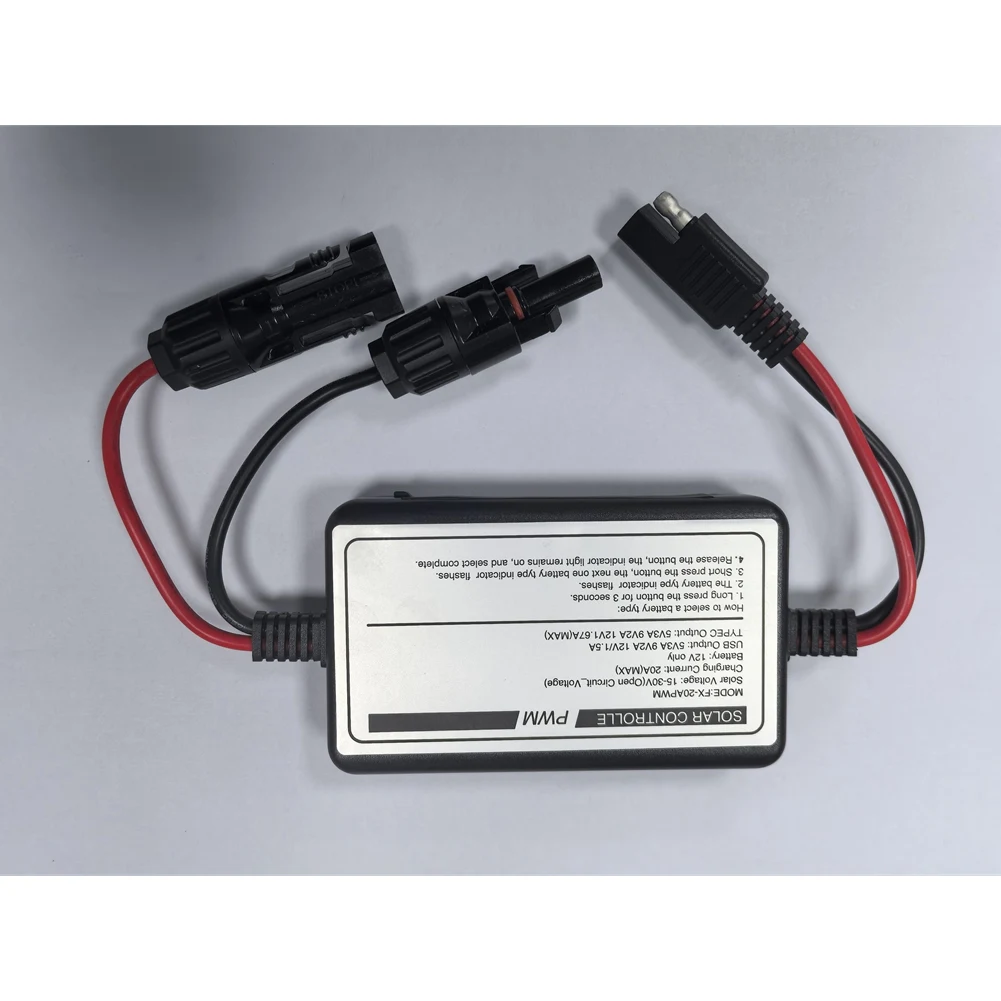 AA80 20A PWM Solar Controllers with USB and Type-C Outports Solar Panel Chargers Regulator Efficient Charging