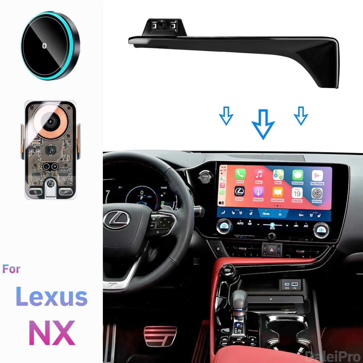Für Lexus NX nx350h 2022-2025 2026 Auto-Handyhalterung Bildschirm-Fixierclip Kabelloses Ladegerät Maßgefertigte Handy-Bildschirmhalterung Zubehör – Detail 1