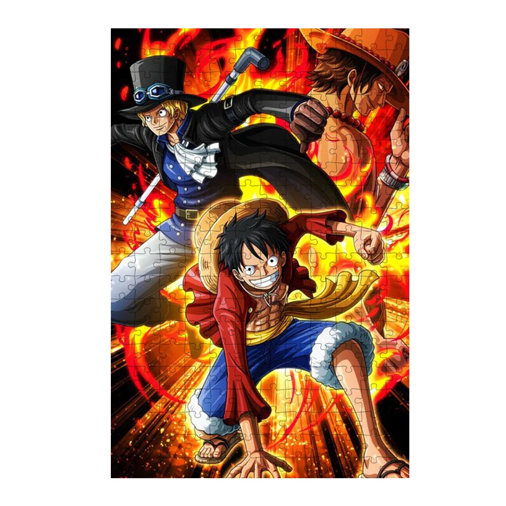 Anime One Piece Jigsaw Puzzles Multiple Sizes Adult Jigsaw Fun Family Game Intelligence Educational Toy Diy Home Decoration Gift