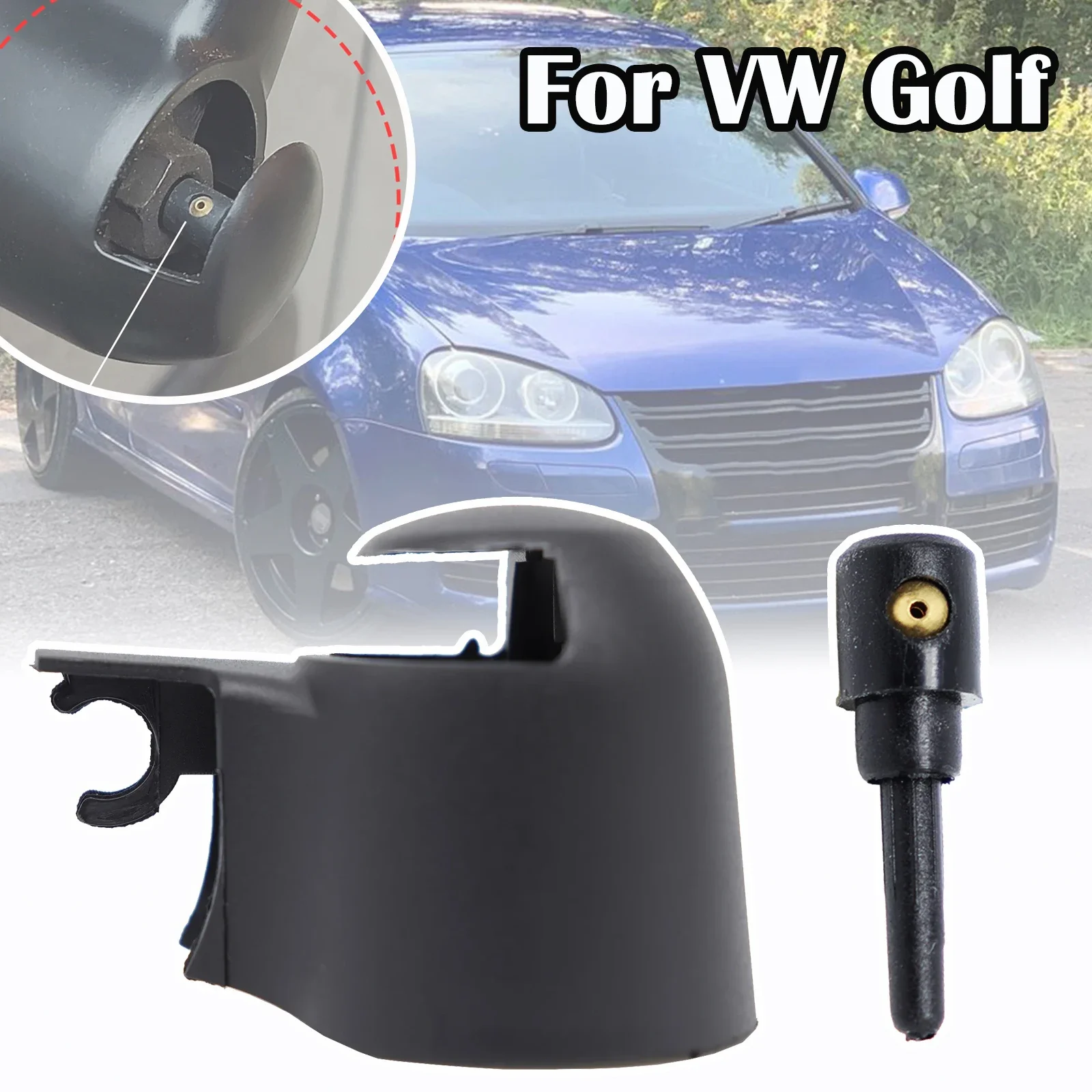 Rear Wiper Arm Rocker Cover Cap Washer Jet Nozzle For VW Golf 5 Mk5 1K 2003 - 2009 Rabbit GTI Jetta SportWagen Vento Variant