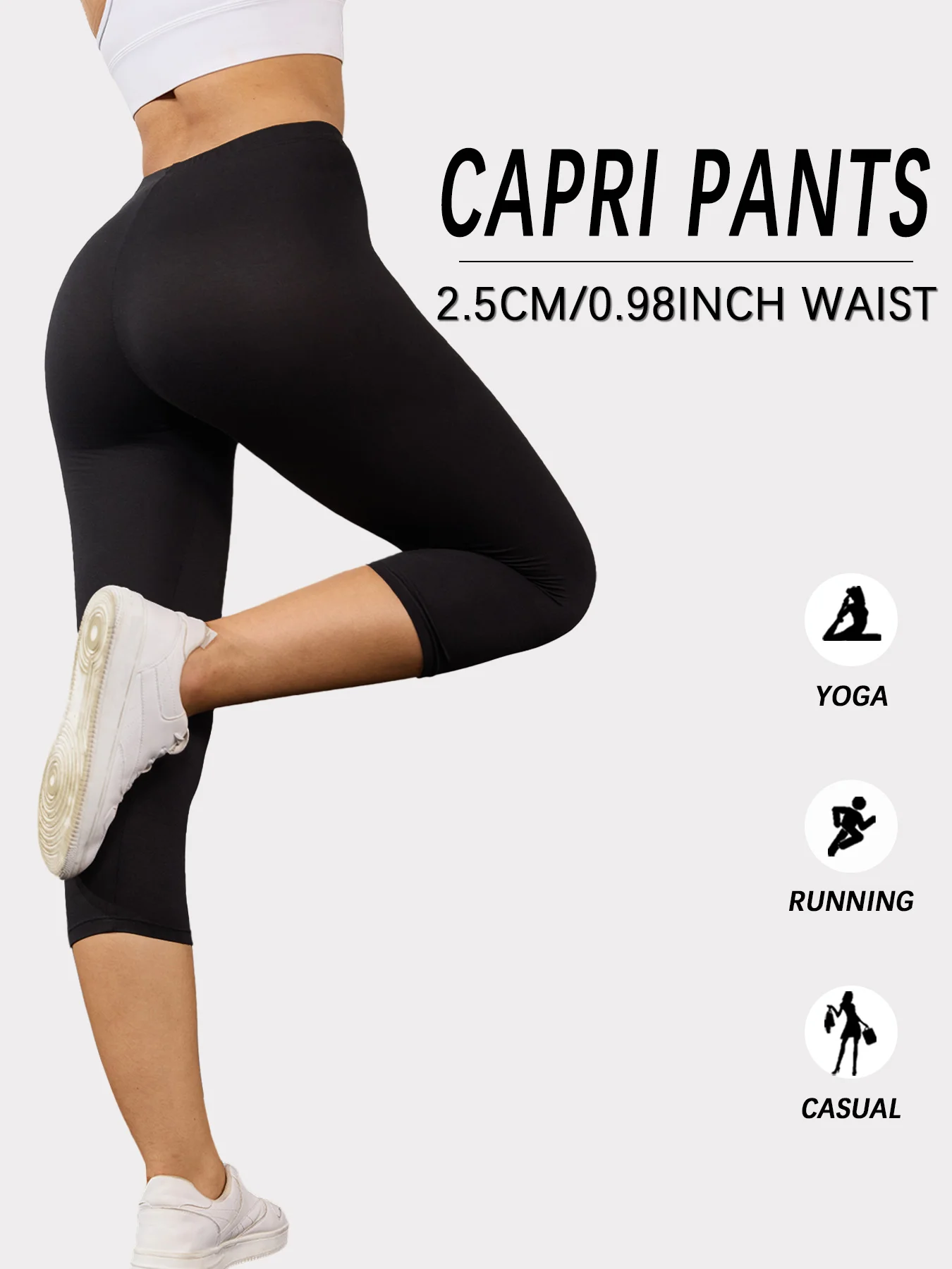 Pantalones Capri Deportivos para Mujer, Leggings Súper Suaves que No se Transparentan, para Entrenamiento, Yoga, Correr