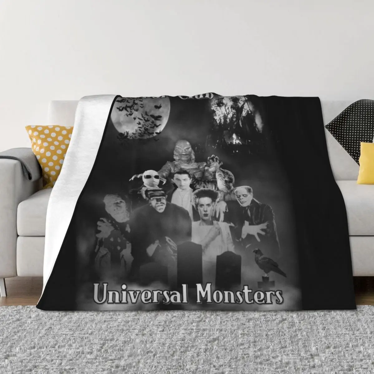 

Horror Club - Universal Monsters. Throw Blanket Sofas Plush wednesday Blankets