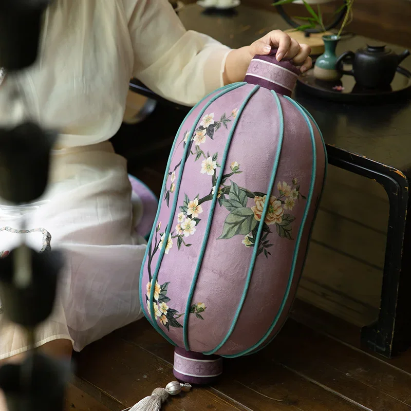 Chinese Style Lantern Shape Pillow Embroidered  Butterfly  Cushion Unique Style Design Bedside Soft Good Rebound Waist Cushion