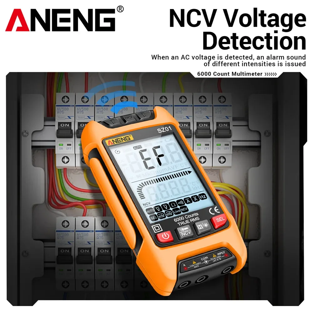 ANENG SZ01 Digital Professional Multimeter Tester 6000 Counts Capacitance Meter AC/DC Current Voltage Tester Electrician Tools