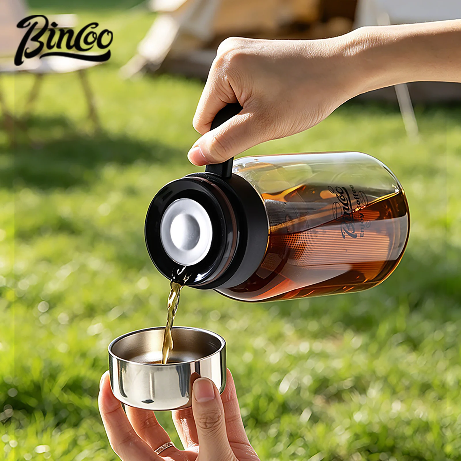 Bincoo Cold Brew Coffee Pitcher 750ml – Portable Cold Brew Cup, Cold Infuser Bottle, Iced Tea & Coffee Maker view 6