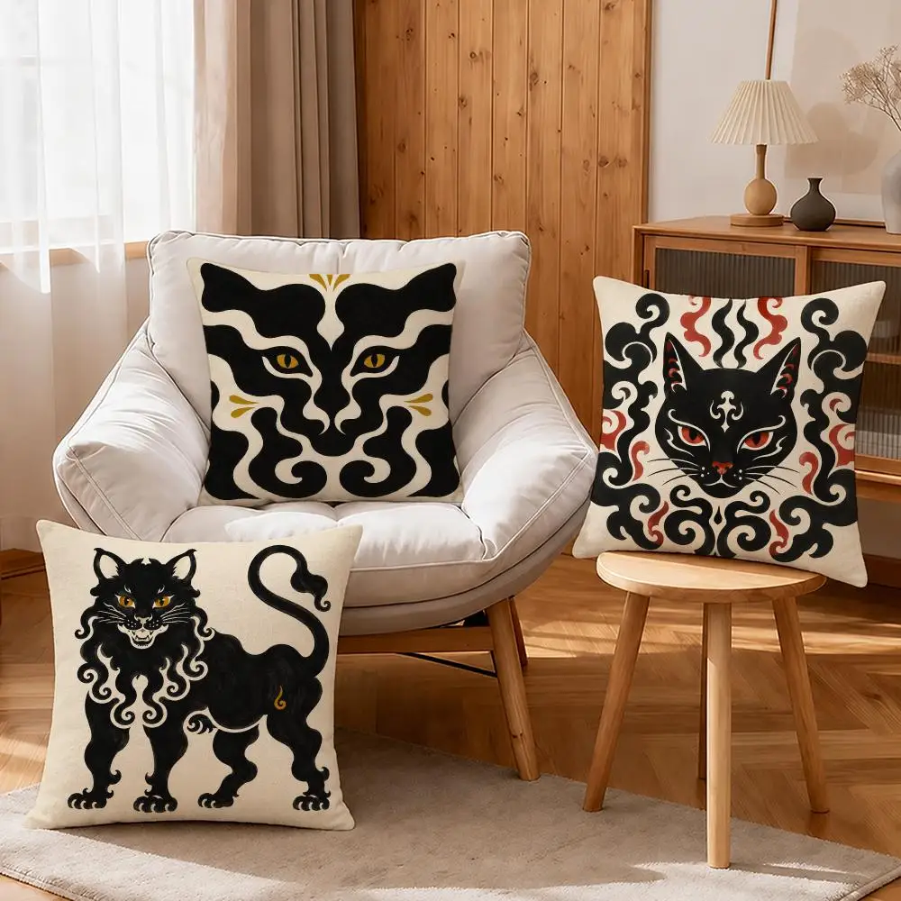 Artist Alex Khabbazi Cushion Cover Linen Anti-Mite Antibacterial Cushion Cover Invisible Zipper Sofa Decor