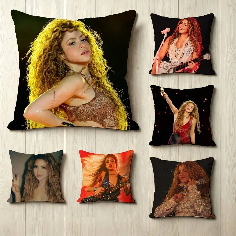 

Singer-songwriter S-Shakira Pillow Case Square Double-Sided Sofa Cushion Cover Bedroom Bedside Pillow