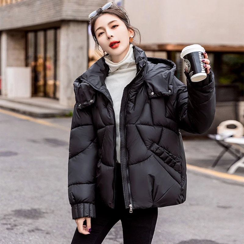 2023 New Korean Winter Parkas Jacket Women Thicken Warm Cotton PaddedParka Overcoat Ladies Loose Hooded Snow Wear Outwear