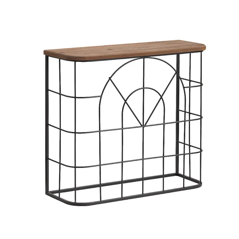 

Wrought iron balcony flower stand, garden small side table, metal shelf
