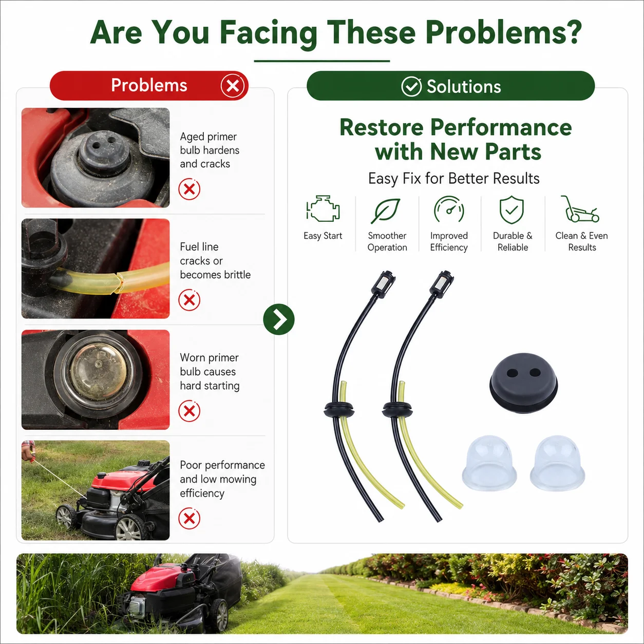Fuel Hose Assembly Fuel Tank Hose Primer Bulb 2-Hole Grommet For Honda GX22 GX25 GX25T GX31 GX35 Brushcutter Garden Tool Parts