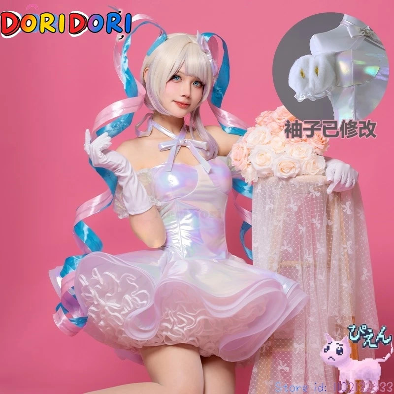 Костюм NEEDY GIRL OVERDOSE KAngel с париком, платье в стиле Лолита, обувь, комплект для женщин с лазерными юбками, лентами и хвостом-косичкой