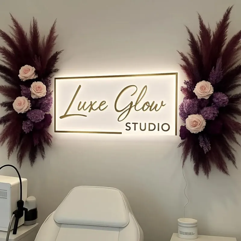 Custom Acrylic Backlit Sign Personalized Illuminated Logo Signs For Business Storefront Design Nail Salons Beauty Studios Decor