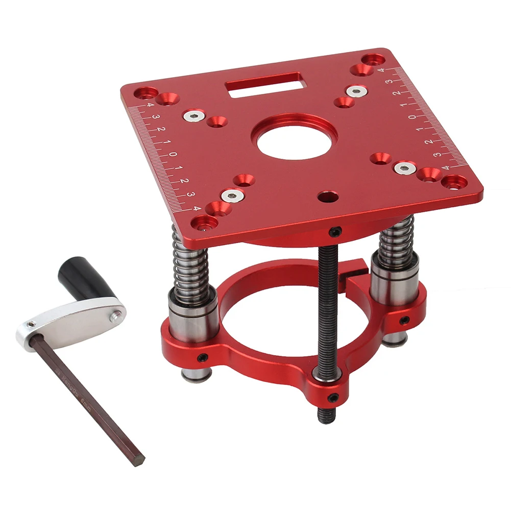 For Precision Work Router Table Insert Plate Router Table Lift Aluminum Alloy Material Clear Scale Easy Height Adjustment