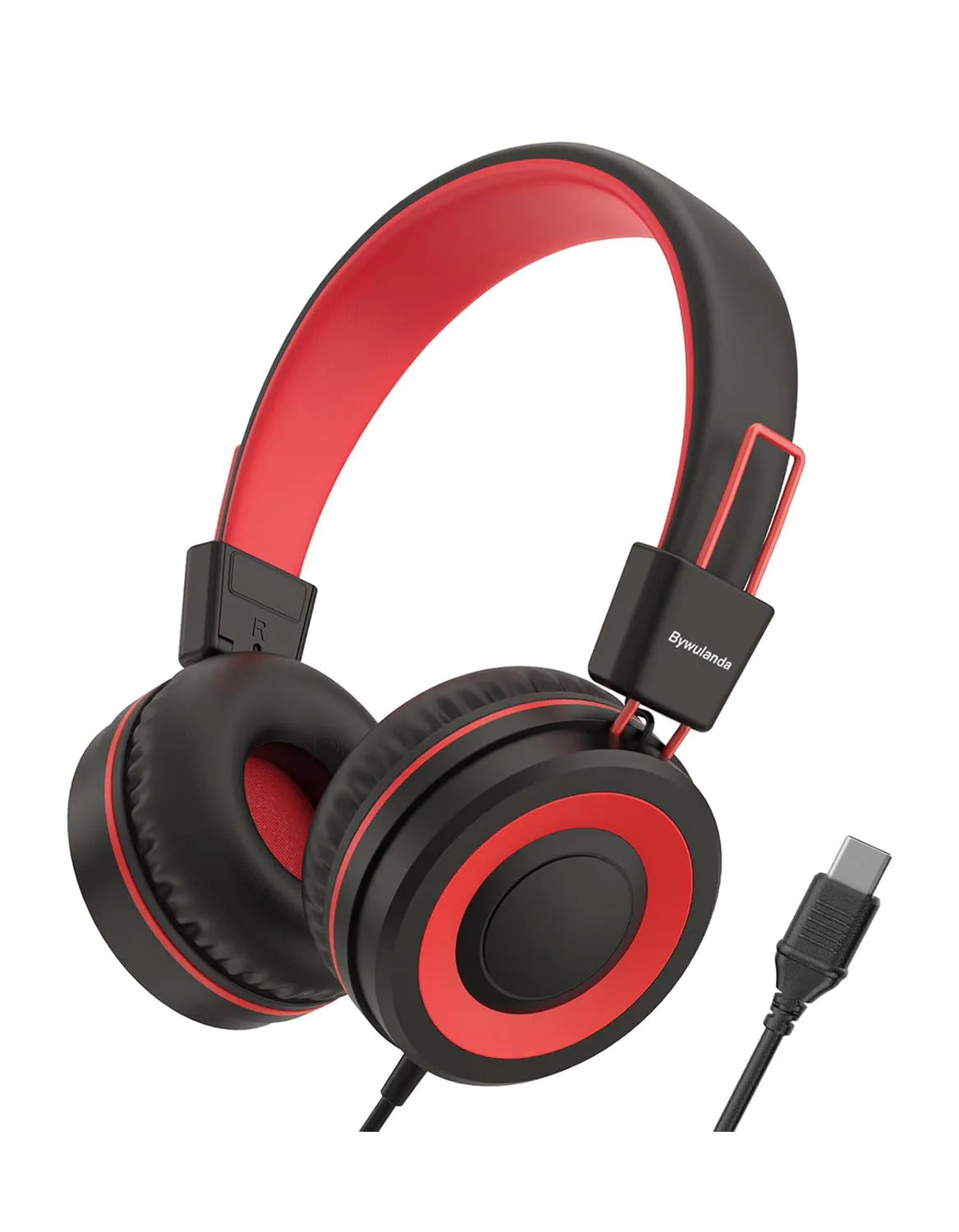 Upgrade USB Type C Kids Headphone for School, 94dB Safe Volume Limited, HD Stereo Sound, Foldable Lightweight On-Ear Headphones