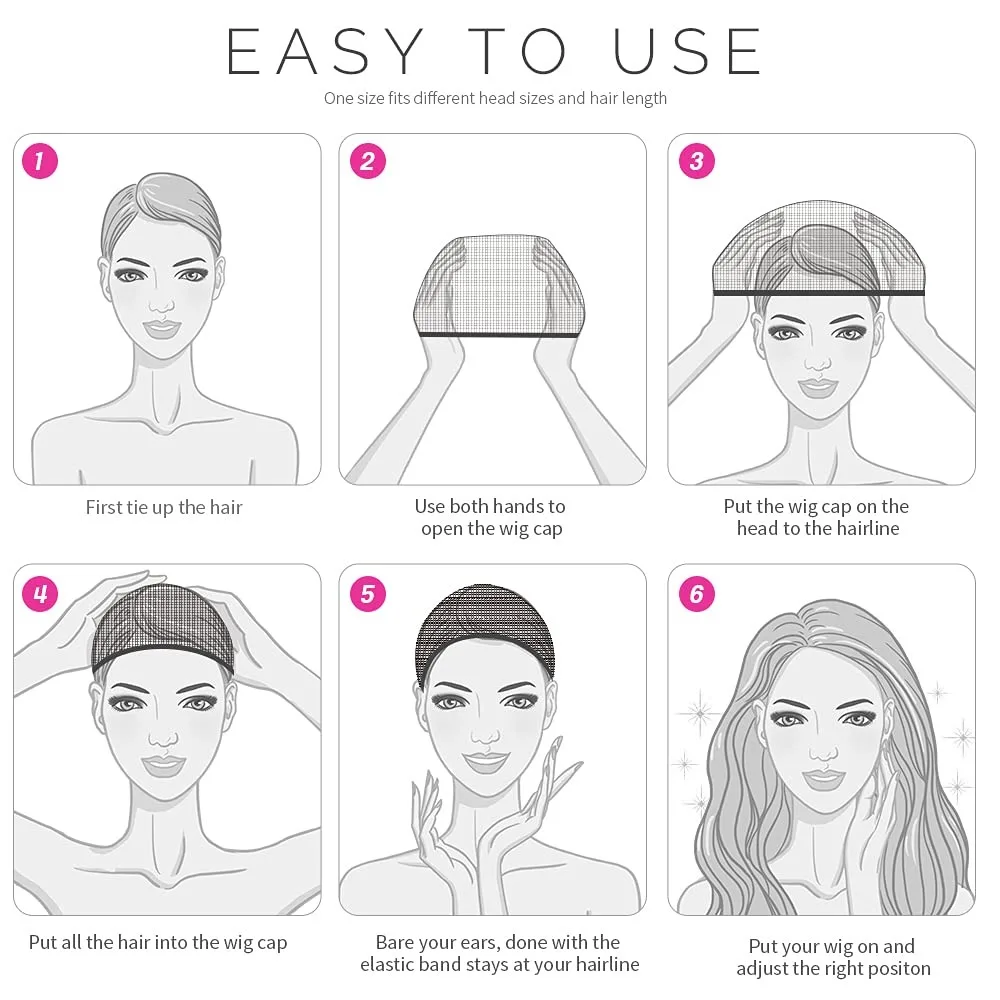 12 Buah Topi Wig Melar Topi Wig Bersirkulasi Stoking untuk Memakai Wig