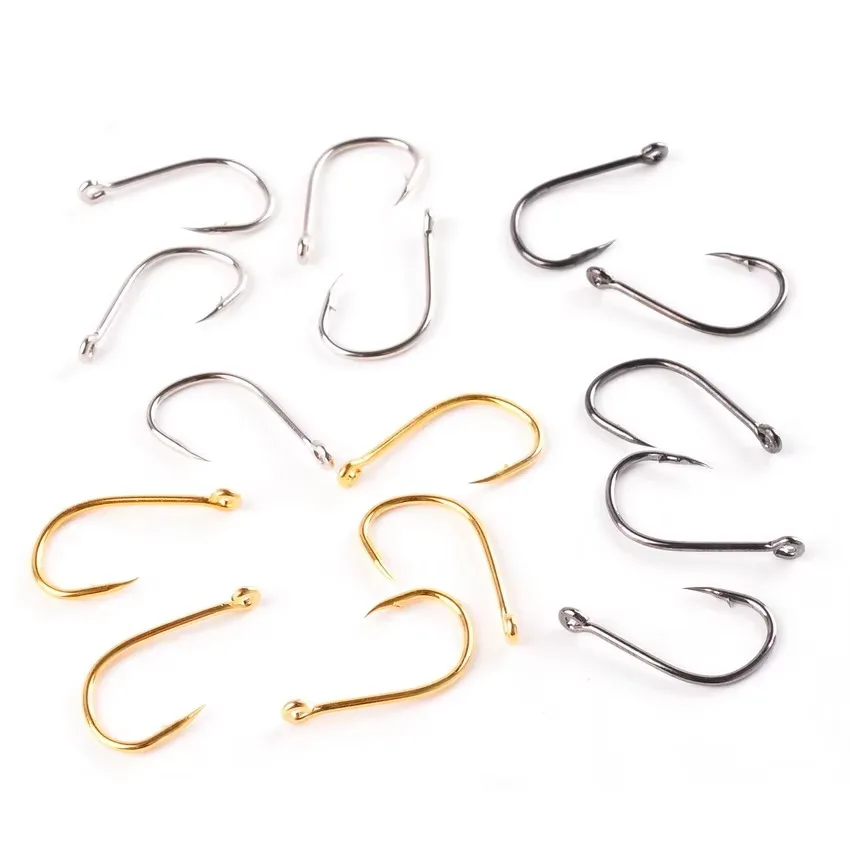 Aorace 100Pcs Angelhaken Set Carbon Stahl Einzigen Kreis Angelhaken Fliegenfischen Jip Stacheldraht Karpfen Haken Sea Tackle Zubehör