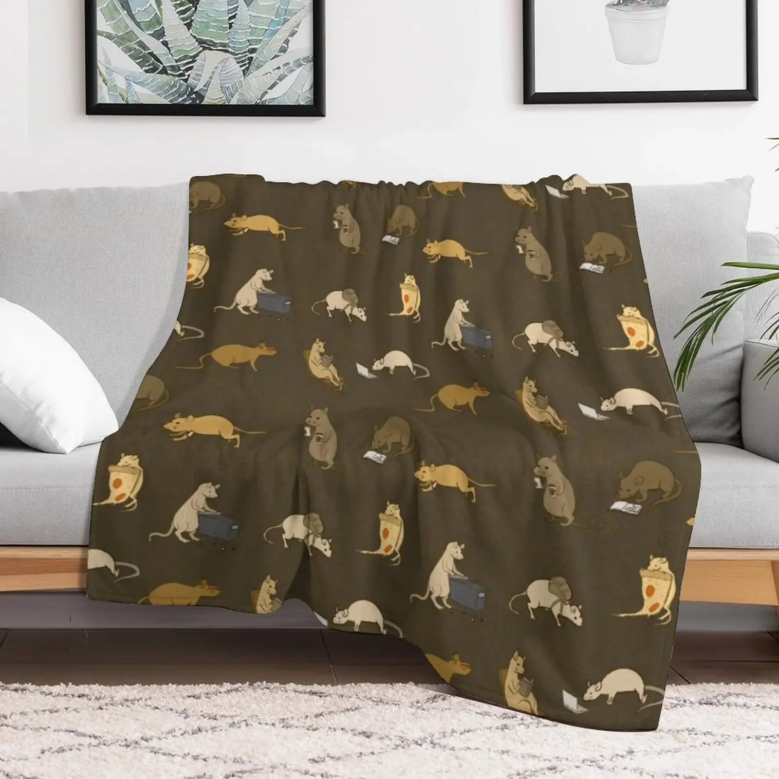 Rats Having a Good time Throw Blanket Decorative Soft Throw Blanket for Couch Sofa