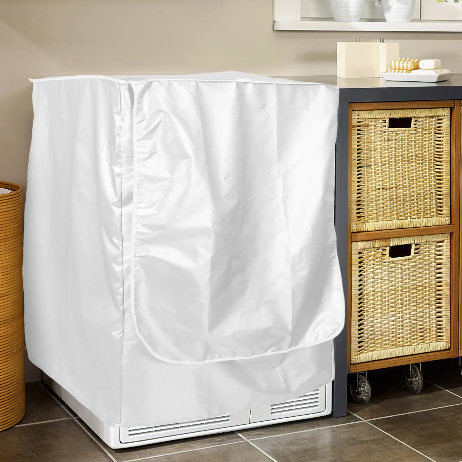 

Waterproof and Sunproof Washer Cover for All Major Washing Machine Models Outdoor Indoor Protection Easy Install Polyester Cover