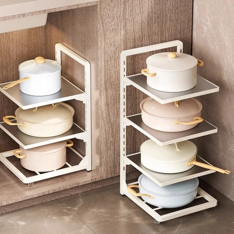 

Kitchen pots and pans for storage, kitchen storage, household multi-functional multi-layer shelves, sink pots