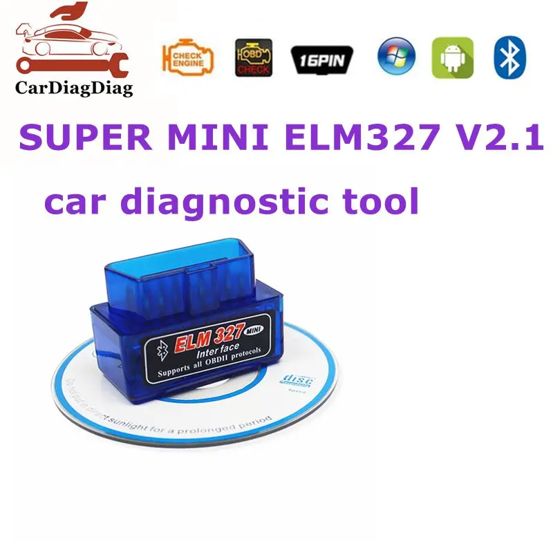 

Супер мини ELM327 Bluetooth V2.1 OBD2 автомобильный сканер диагностический инструмент работает для Android для OBDII протокол инструмент для чтения автомобильных кодов