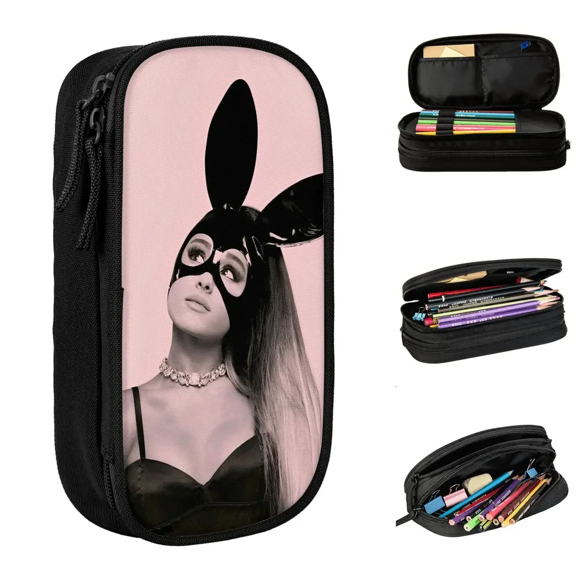 

Arianas Grands Pop Singer Pencil Cases Fashion Pen Holder Pencil Bags for Student Big Capacity School Supplies Gift Pencil Pouch