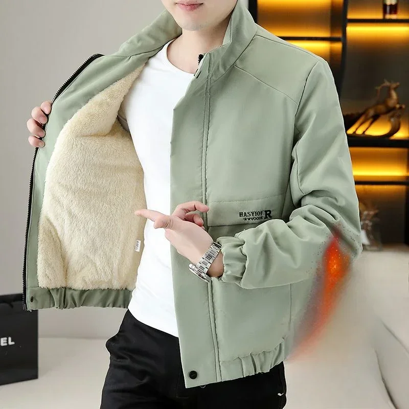 الوقوف طوق معطف الشتاء للرجال أنيق سليم صالح Y2k Harajuku سترة غير رسمية رجل رخيصة بيع الملابس خمر العرض الجمالية على