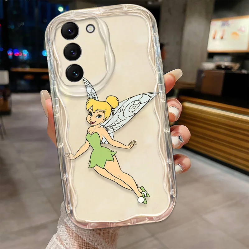 Cartoon Disney Tinker Bell Phone Case For S21 S23 S24 Ultra Plus FE A55 A35 A25 A05S A54 A53 A52 A33 A32 Wave Oil Cover