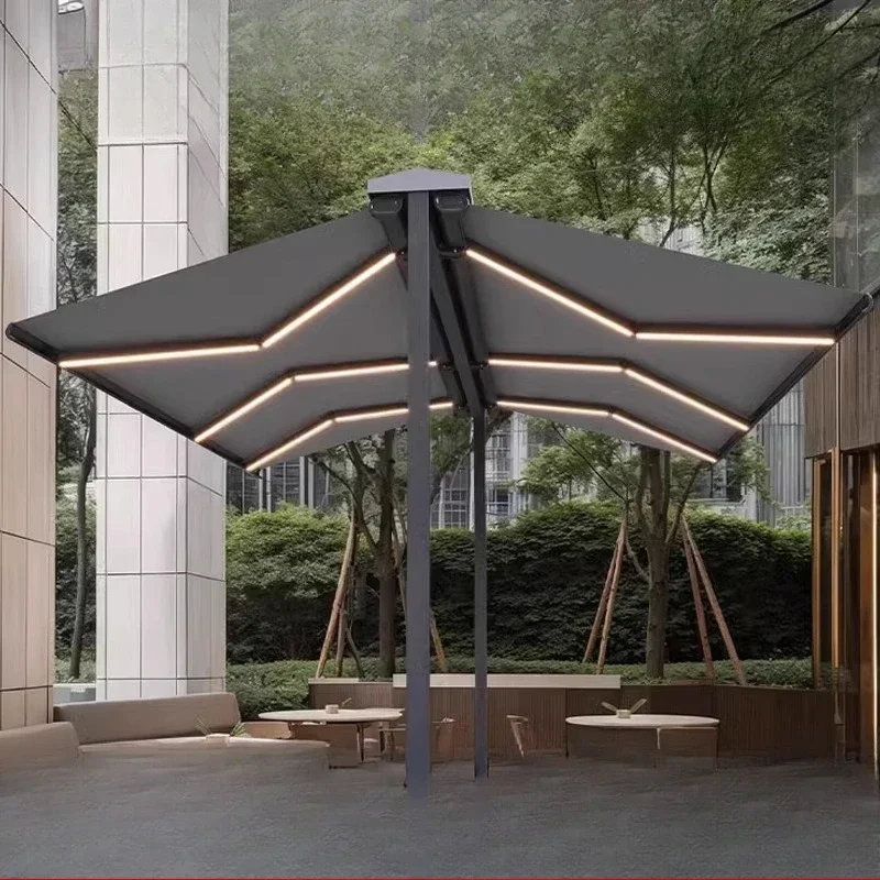 

Outdoor electric awning Double opening telescopic canopy Leisure open-air awning