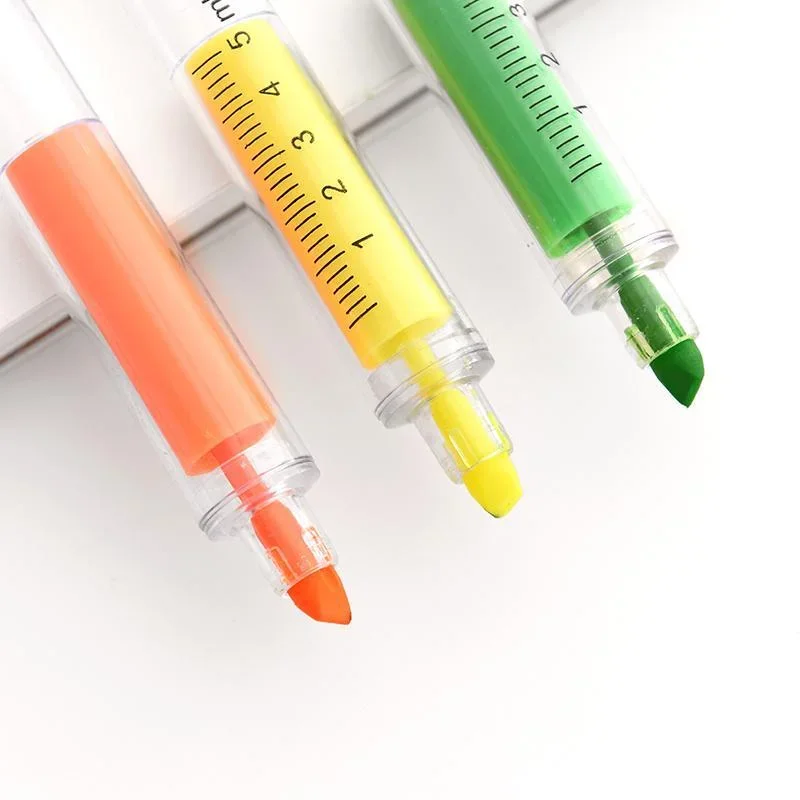 6 шт. шприц флуоресцентный маркер цветной маркер-лайнер новинка офисные школьные учебные принадлежности для студентов