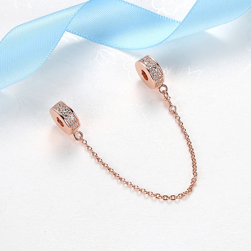 925 Sterling Silver Charms Safety Chain Music Notes Love Heart Pendant Beads Fit DIY Bracelets Bangles Women Diy Jewelry view 5