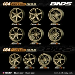 BNDS-ruedas con neumáticos de goma ABS, piezas modificadas para modelos de coche 1:64, estilo VIP, juego de detalles, nueva liquidación, 1/64