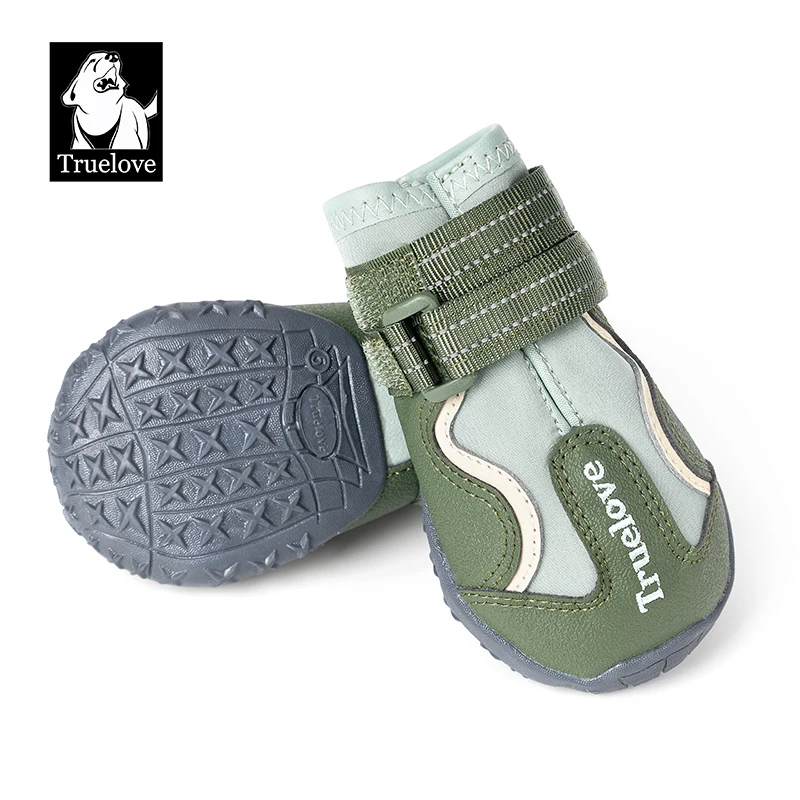 TRUELOVE Pet Shoes TLS3963 Waterproof Trail Shoes For Pets Stone PU TPR Sole Double Hook&Loop Closure Highlighted Reflective