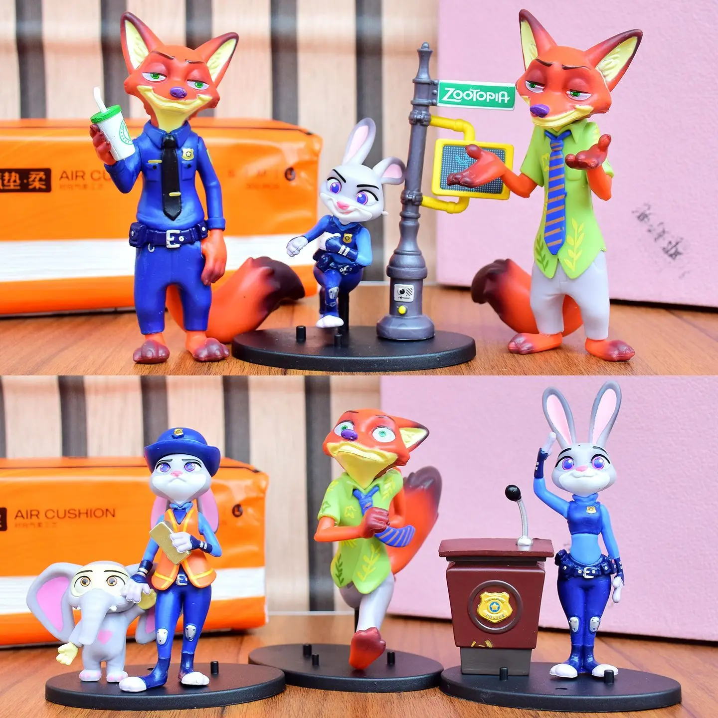 ديكور سطح المكتب المنزلي، تفاصيل عالية الترميم، مادة آمنة، نموذج تمثال Zootopia، محيطية قابلة للجمع لمروحة الرسوم المتحركة للأطفال #3