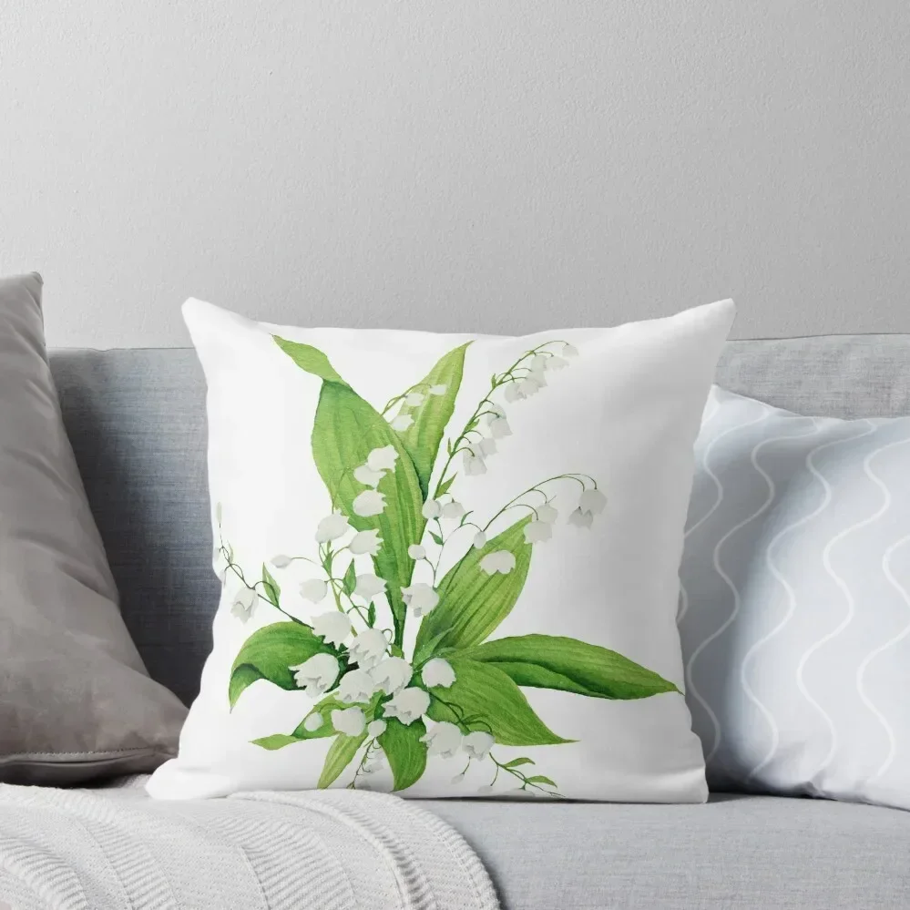 

White Lily of the Valley Throw Pillow pillowcases for sofa cushions New year Cushion Cover Luxury pillow