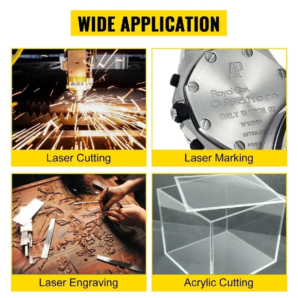 Tubo laser CO2 SIHAO, da 40W a 150W, tubo laser in vetro per macchine da taglio e incisione laser, lunga durata, diametro 80 mm.