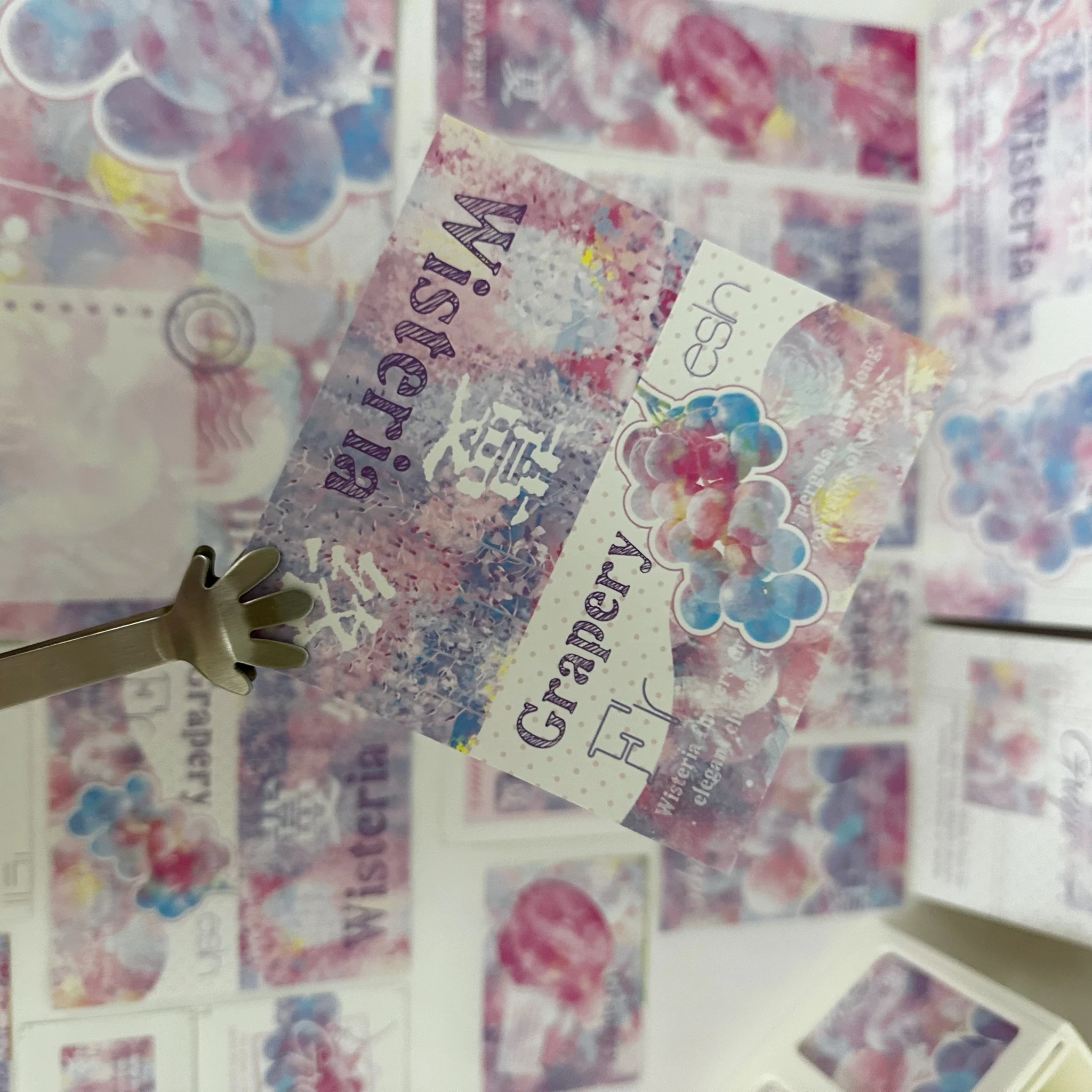 90pcs-Stickers Greeting Card Folding Card Set-Purple Grape Design-used for DIY packaging decorating anime,Kpop, Birthday gifts
