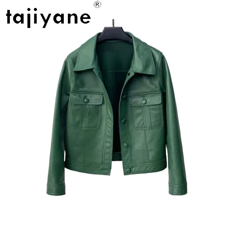 

TAJIYANE Genuine Leather Jacket Woman Slim-fit Leather Coat Single-breasted Sheepskin Jackets for Woman Clothing Short Дубленка