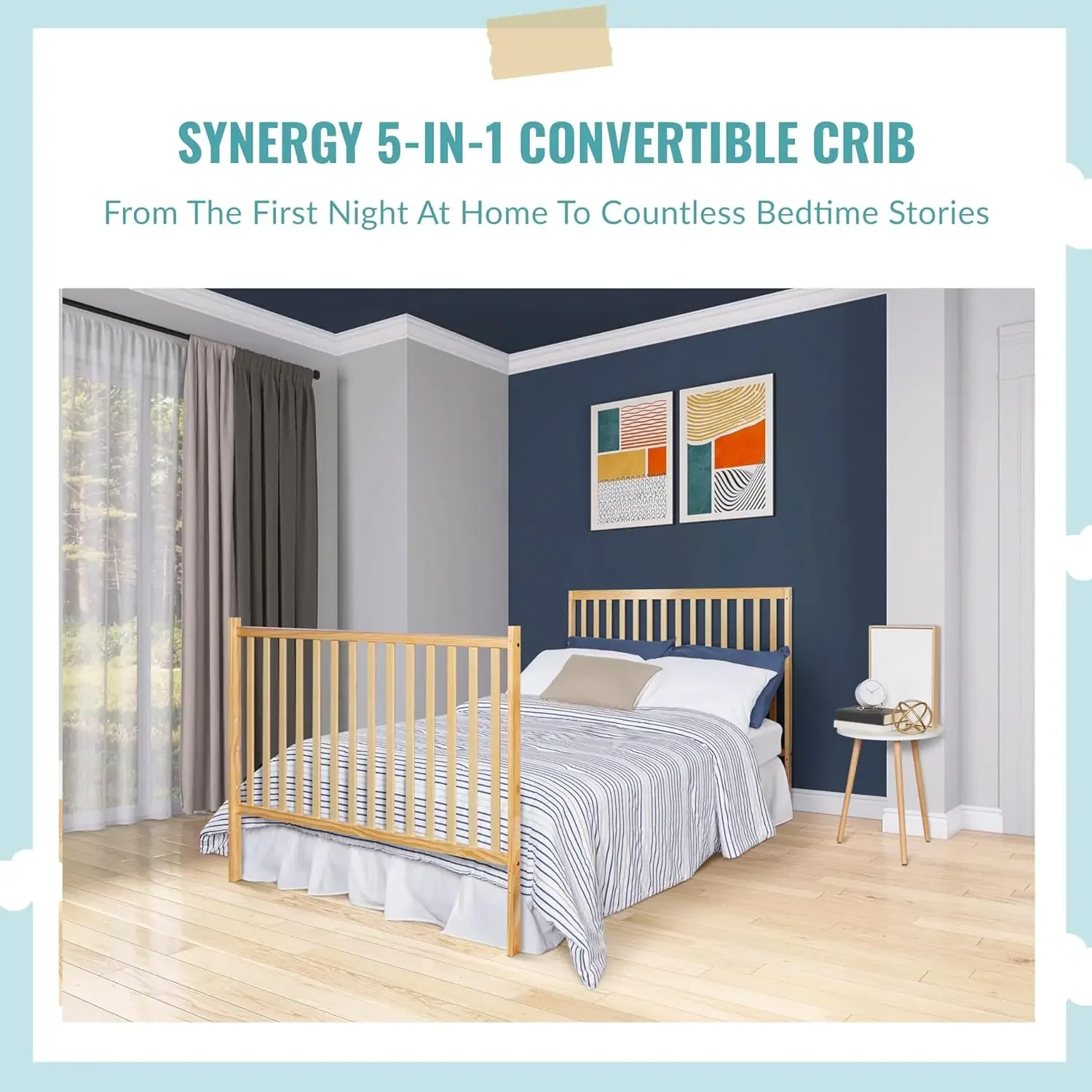 Synergy culla convertibile 5 In 1 In naturale, certificato Greenguard Gold