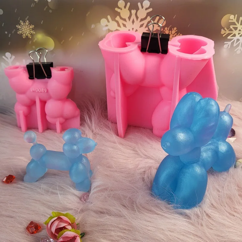 Balon Köpek Alçı Dekorasyon Mum Kalıp Silikon Kalıp DIY Alçı Ev Dekor